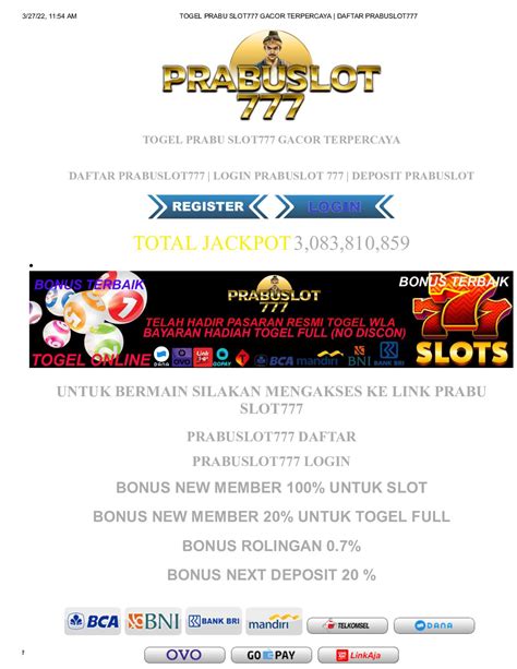DAFTAR PRABUSLOT777 .